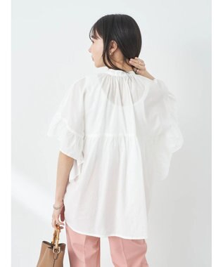 earth music&ecology コットンボイルボリュームブラウス Off White