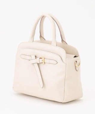 ANY SIS 【2WAY】ベルトバックルラウンドミディトート バッグ アイボリー