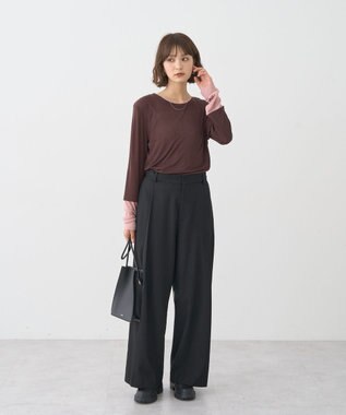 earth music&ecology レイヤードシアープルオーバー Brown