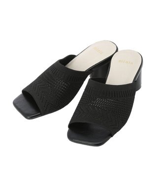 Green Parks ・ｍｉｎｉａ　ニットミュールサンダル Black