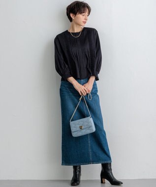 23区 ショート ヒール ブーツ ブラック系