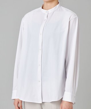 Chacott EasyCare+ノーカラーシャツ ホワイト