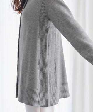 Tiaclasse 【洗える】きらボタンロングカーディガン チャコールグレー
