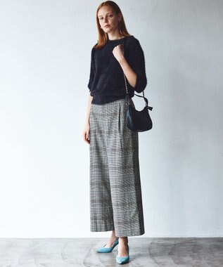 組曲 T/Rツイルストレッチ ワイドパンツ ベージュ系3