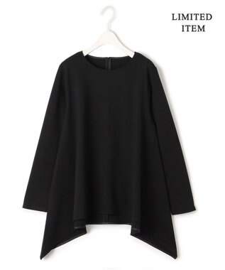 ICB L 【WEB限定・洗える】ヴィスコースストレッチポンチ イレギュラーヘムプルオーバー ブラック系