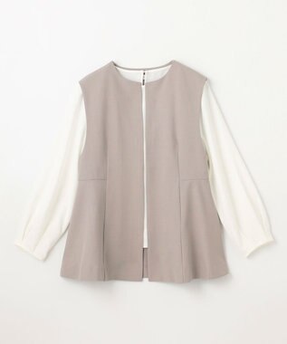 ANY 【3SET/洗濯機可】セレモニー3点セット（ブラウス＋ジレ＋パンツ） グレージュ