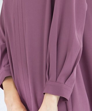 Tiaclasse 【洗える】キーネックバックフレアチュニックブラウス ピンク