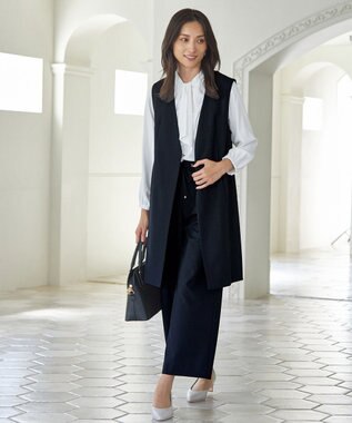 ANY L 【ストレッチ/セットアップ可】イージィケアストレッチジレ ネイビー