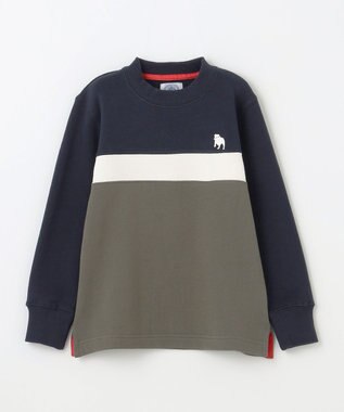 J.PRESS KIDS 【100-130cm】ブル刺繍 ブロッキングトレーナー ネイビー系2