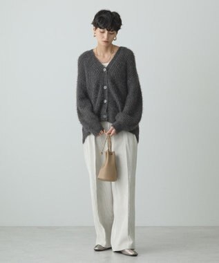 AMERICAN HOLIC Ｖネックシャギーニットカーディガン Charcoal Gray