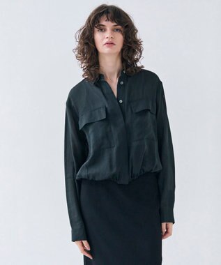 BEIGE， 【洗える・Precious 6月号掲載】PAULINE / ビックポケットドロストリネンブラウス