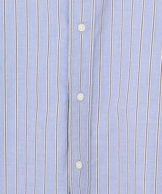 J.PRESS YORK STREET 【UNISEX】タイプライターストライプ バンドカラーシャツ サックスブルー系1