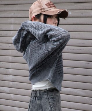 WEGO ヴィンテージウォッシュメッシュパーカー スミクロ