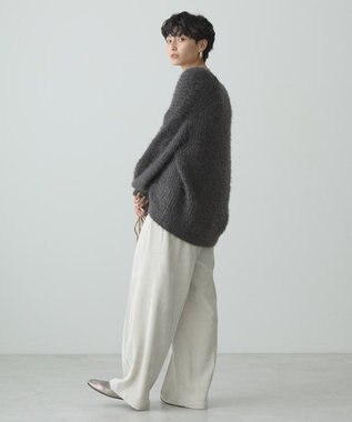 AMERICAN HOLIC Ｖネックシャギーニットカーディガン Charcoal Gray