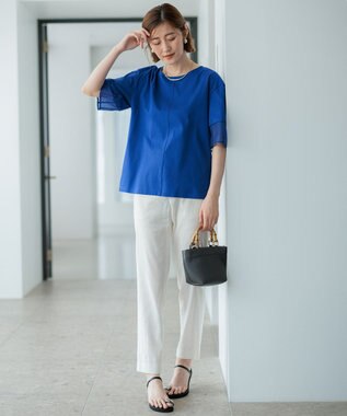 23区 バンブーハンドル ミニ ショルダーバッグ グレー系