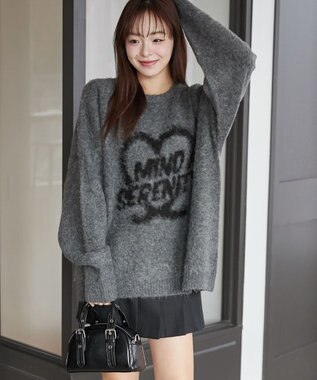 WEGO 【ユニセックス着用ITEM/MLサイズ展開】シャギーグラフィックプルオーバー スミクロ