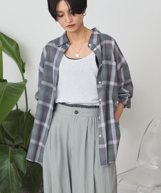AMERICAN HOLIC 【3WAY】シアーチェックシャツ Green