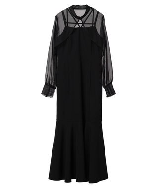 earth music&ecology ＳＥＴ２点シアーボレロ＋キャミワンピース Black