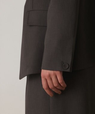 GRACE CONTINENTAL バックシャンノーカラージャケット チャコール