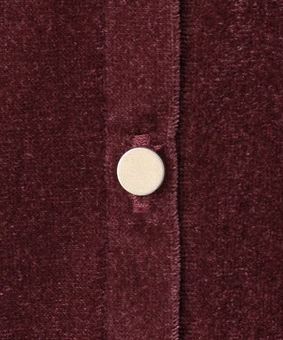 自由区 L シアーベロア カーディガン ボルドー