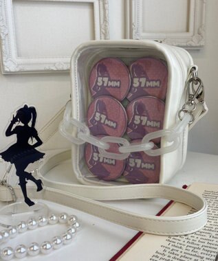 WEGO 【痛バ＆推し活グッズ】カラフルチェーンぬい痛ショルダー ホワイト