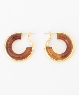 ANY 【WEB限定】マーブルリングピアス（両耳用） ブラウン