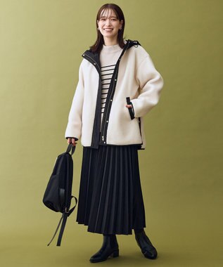 ANY 【LEE掲載】ボアコート エクリュ×ブラック