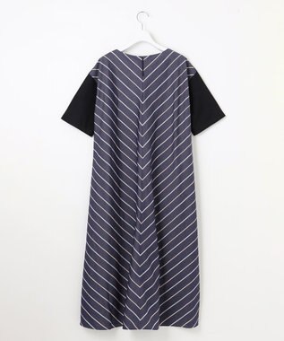 自由区 【洗える】コンビネーションシャーティング ワンピース ネイビー系1