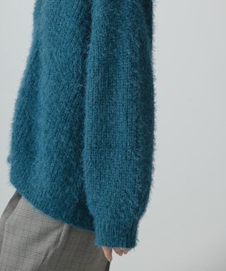 AMERICAN HOLIC Ｖネックシャギーニットカーディガン Blue Green