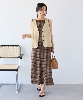 CRAFT STANDARD BOUTIQUE バックスリットショートベスト Beige