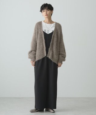 AMERICAN HOLIC Ｖネックシャギーニットカーディガン Mocha