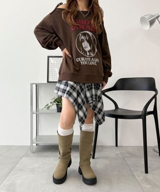 WEGO サイドベルトロングブーツ ベージュ