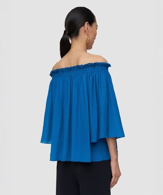 JOSEPH テクスチャードシルク　ブラウス Siam Blue