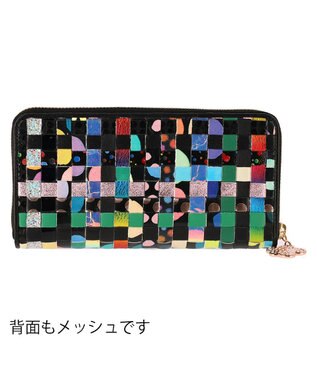 tsumori chisato CARRY エポネコメッシュ ラウンドファスナー長財布 ブラック