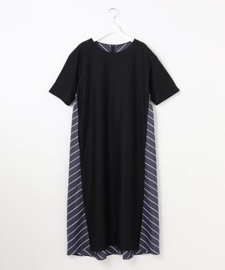 自由区 【洗える】コンビネーションシャーティング ワンピース ブラック系1