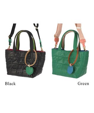 tsumori chisato CARRY ネコキルティング ショルダーバッグ 2way ミニバッグ ハンドバッグ ブラック