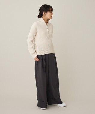 CRAFT STANDARD BOUTIQUE ミニモールハーフジップニットプルオーバー Off White