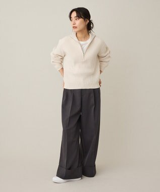 CRAFT STANDARD BOUTIQUE ミニモールハーフジップニットプルオーバー Off White