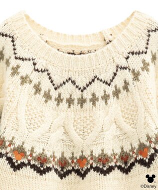 earth music&ecology 【予約】Disney/ミッキー刺繍ノルディックニットチュニック アイボリー