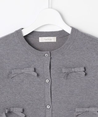 Feroux リボンディテール カーディガン グレー系