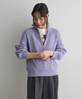 CRAFT STANDARD BOUTIQUE ミニモールハーフジップニットプルオーバー Grayish Blue