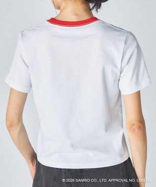 OP／FILA 【Ocean Pacific×ハローキティ】ワッペンリンガーチビTシャツ ホワイト