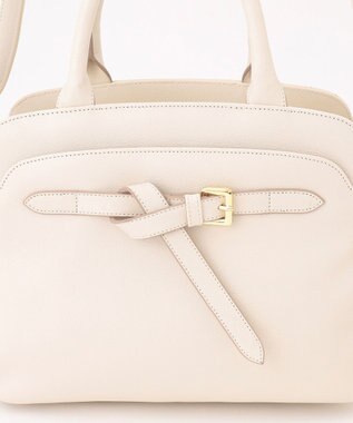 ANY SIS 【2WAY】ベルトバックルラウンドミディトート バッグ アイボリー