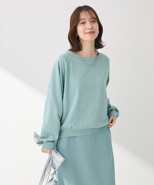 Green Parks ピグメントボートネックプルオーバー Light Blue