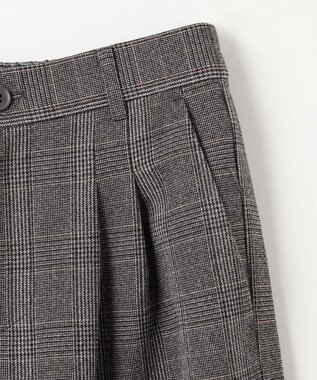 ANY 【洗濯機可/ウエストゴム】ウーリッシュ２タックワイドパンツ グレンチェック