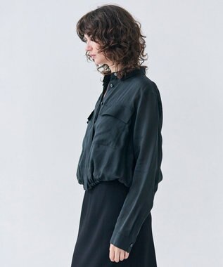 BEIGE， 【洗える・Precious 6月号掲載】PAULINE / ビックポケットドロストリネンブラウス Black