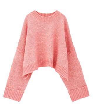 Green Parks ・Ｐｅｔｉｔ　Ｆｌｅｕｒ　ブークレワイドニット Pink