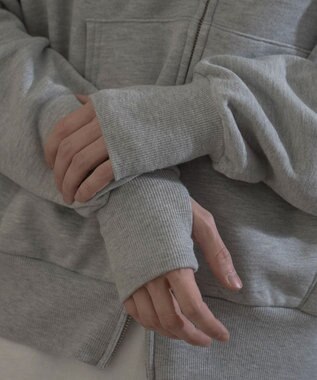 WEGO ショートダブルZIPパーカー 杢グレー