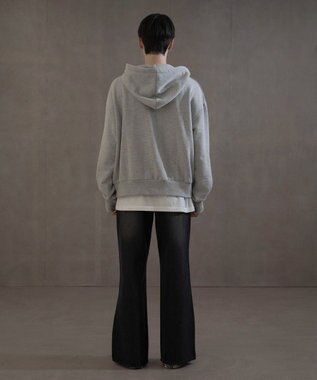 WEGO ショートダブルZIPパーカー 杢グレー