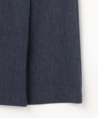 J.PRESS LADIES リネンバイオシャンブレー Aライン スカート ネイビー系